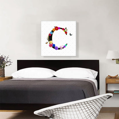 Flower Plant Butterfly Alphabet Letter C