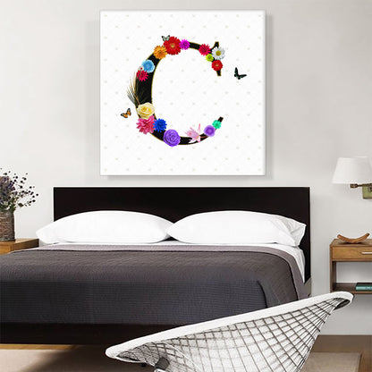 Flower Plant Butterfly Alphabet Letter C