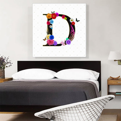 Flower Plant Butterfly Alphabet Letter D