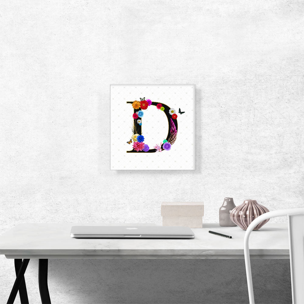Flower Plant Butterfly Alphabet Letter D