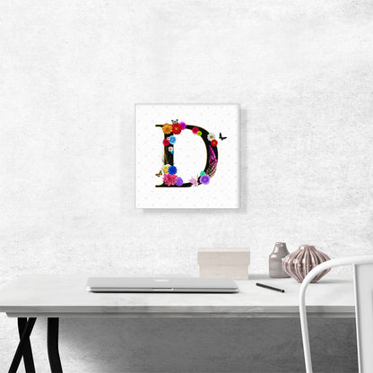 Flower Plant Butterfly Alphabet Letter D