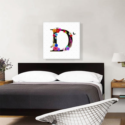 Flower Plant Butterfly Alphabet Letter D