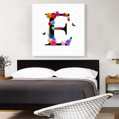Flower Plant Butterfly Alphabet Letter E
