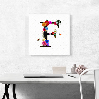 Flower Plant Butterfly Alphabet Letter F