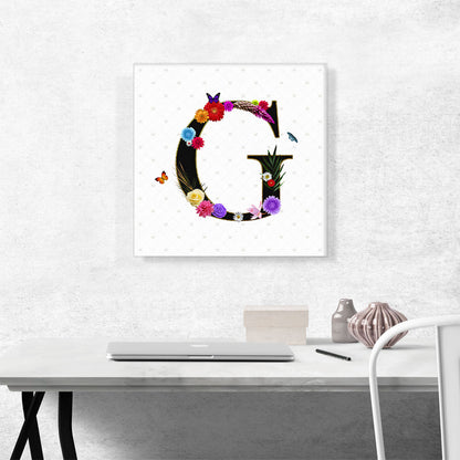 Flower Plant Butterfly Alphabet Letter G