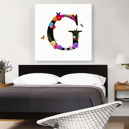 Flower Plant Butterfly Alphabet Letter G