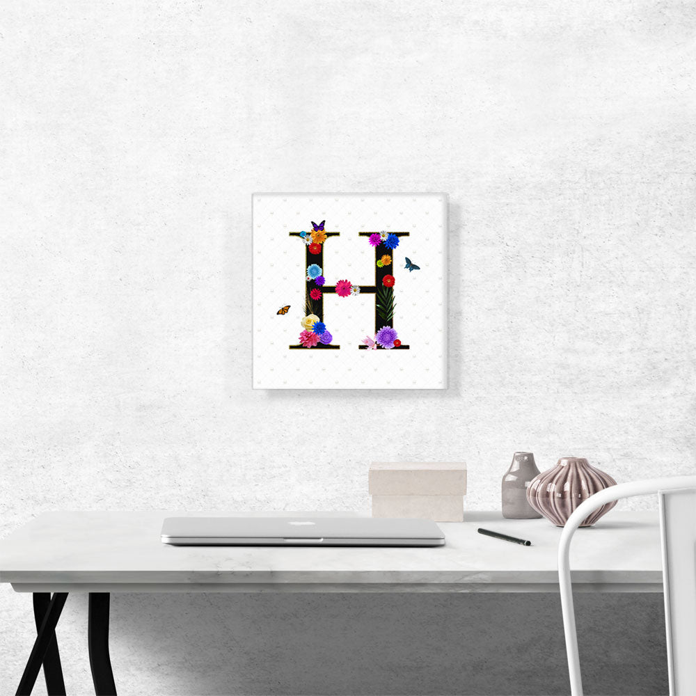 Flower Plant Butterfly Alphabet Letter H