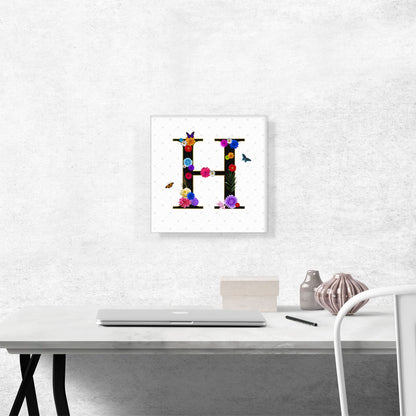 Flower Plant Butterfly Alphabet Letter H