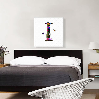 Flower Plant Butterfly Alphabet Letter I