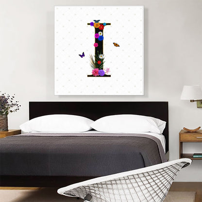Flower Plant Butterfly Alphabet Letter I