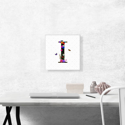 Flower Plant Butterfly Alphabet Letter I