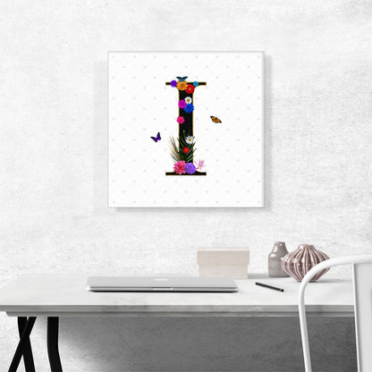 Flower Plant Butterfly Alphabet Letter I