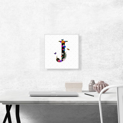 Flower Plant Butterfly Alphabet Letter J