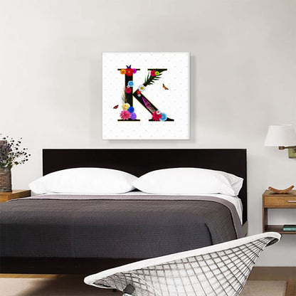Flower Plant Butterfly Alphabet Letter K