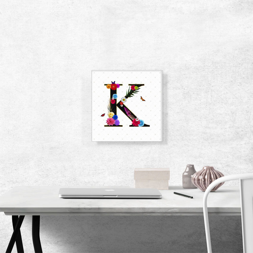 Flower Plant Butterfly Alphabet Letter K