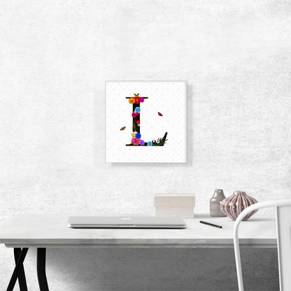 Flower Plant Butterfly Alphabet Letter L
