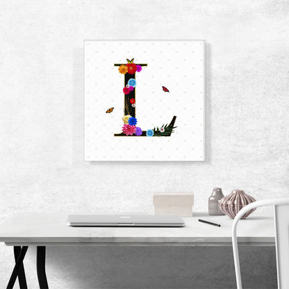 Flower Plant Butterfly Alphabet Letter L
