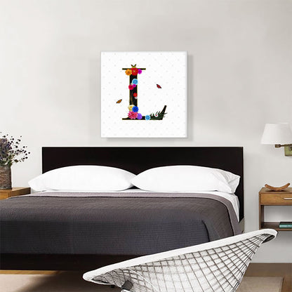 Flower Plant Butterfly Alphabet Letter L