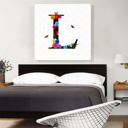 Flower Plant Butterfly Alphabet Letter L