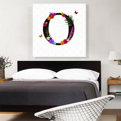 Flower Plant Butterfly Alphabet Letter O