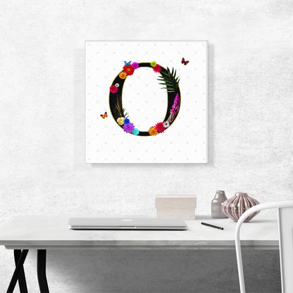 Flower Plant Butterfly Alphabet Letter O