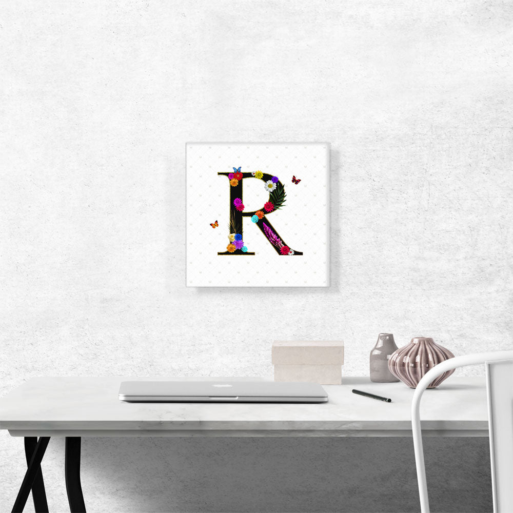 Flower Plant Butterfly Alphabet Letter R