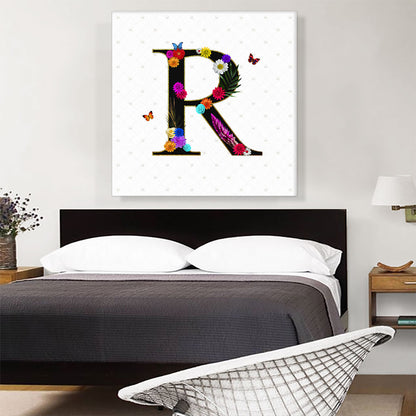 Flower Plant Butterfly Alphabet Letter R
