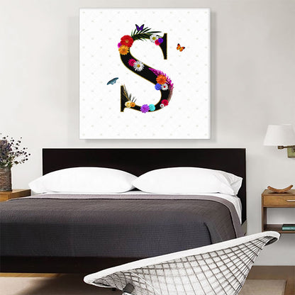 Flower Plant Butterfly Alphabet Letter S