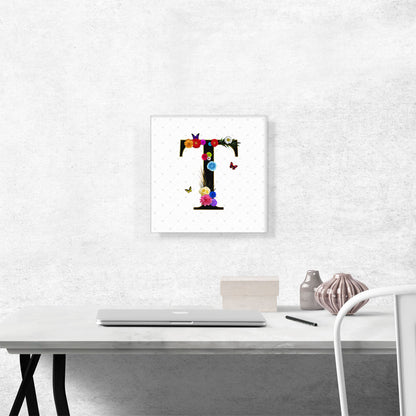 Flower Plant Butterfly Alphabet Letter T