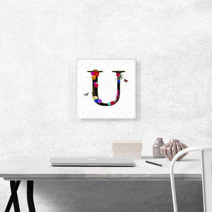 Flower Plant Butterfly Alphabet Letter U