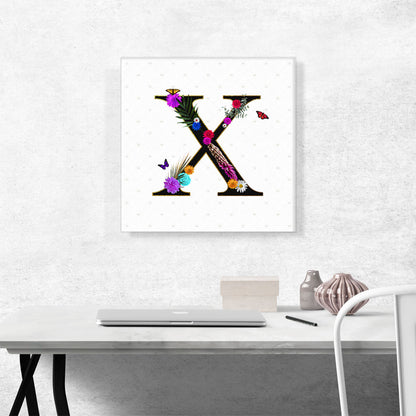 Flower Plant Butterfly Alphabet Letter X