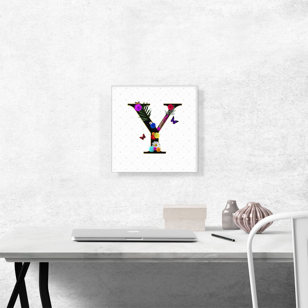 Flower Plant Butterfly Alphabet Letter Y