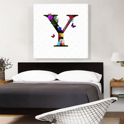Flower Plant Butterfly Alphabet Letter Y