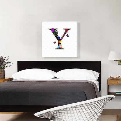 Flower Plant Butterfly Alphabet Letter Y