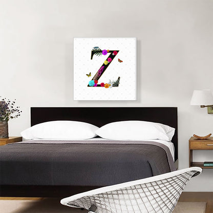 Flower Plant Butterfly Alphabet Letter Z