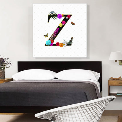 Flower Plant Butterfly Alphabet Letter Z
