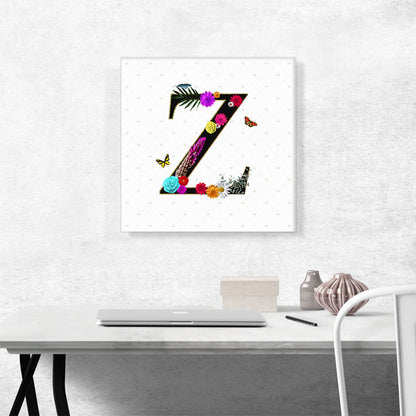 Flower Plant Butterfly Alphabet Letter Z