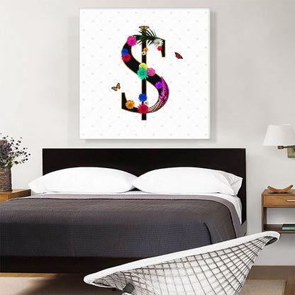 Flower Plant Butterfly Alphabet Dollar Sign Symbol