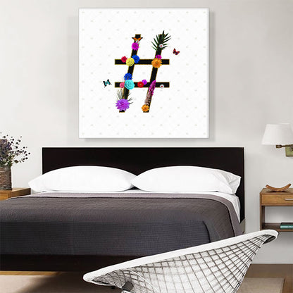 Flower Plant Butterfly Alphabet Number Sign Hash Tag Pound