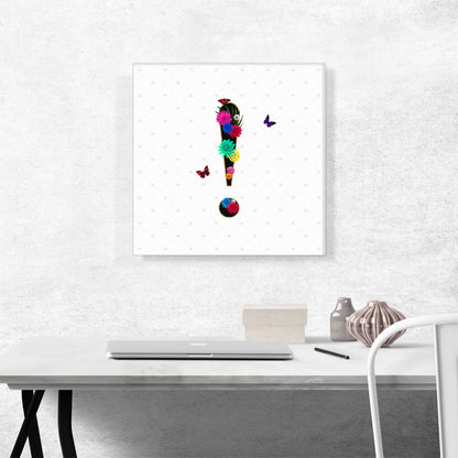 Flower Plant Butterfly Alphabet Exclamation Point Mark Sign