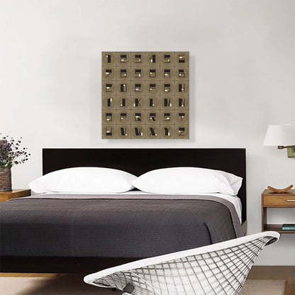 Beige Black Mid Century Modern Full Alphabet Square