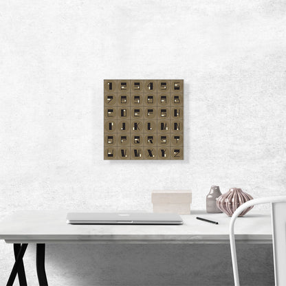 Beige Black Mid Century Modern Full Alphabet Square