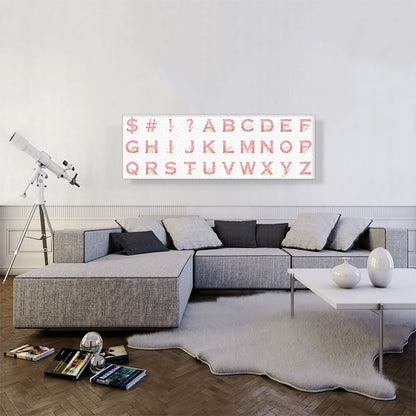 Chic Pink Gold Panoramic Full Alphabet