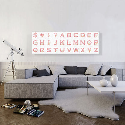 Chic Pink Gold Panoramic Full Alphabet