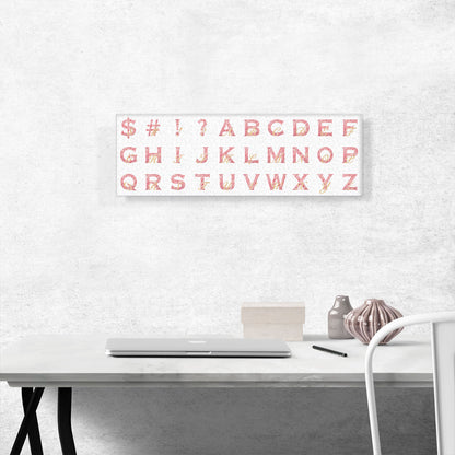 Chic Pink Gold Panoramic Full Alphabet