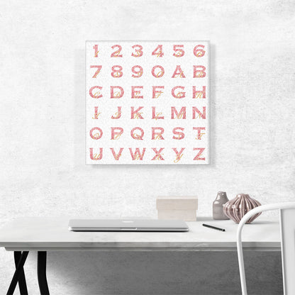 Chic Pink Gold Square Full Alphabet