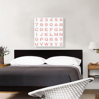 Chic Pink Gold Square Full Alphabet