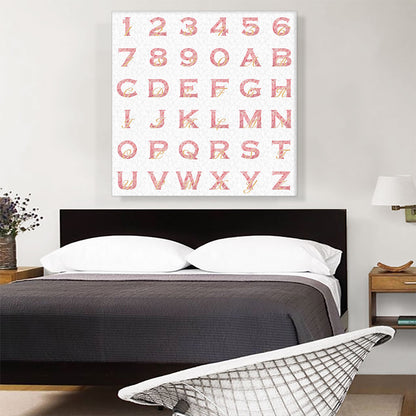 Chic Pink Gold Square Full Alphabet
