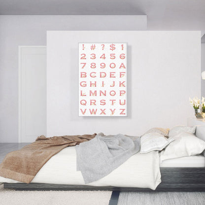 Chic Pink Gold Vertical Rectangle Full Alphabet