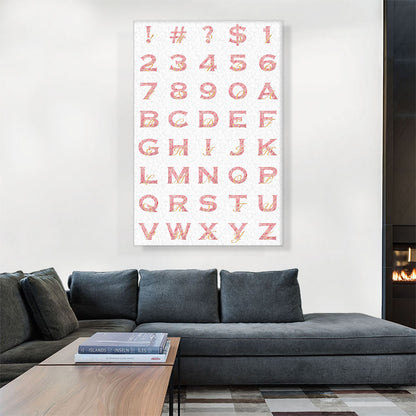 Chic Pink Gold Vertical Rectangle Full Alphabet